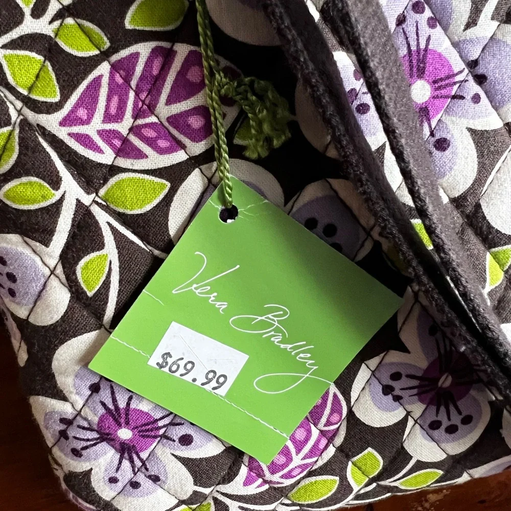 Retired Vera Bradley hard shell laptop portfolio case/bag retired Plum petals - Picture 3 of 10